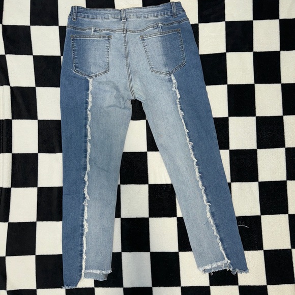 Two Tone Denim Jeans - Picture 2 of 7